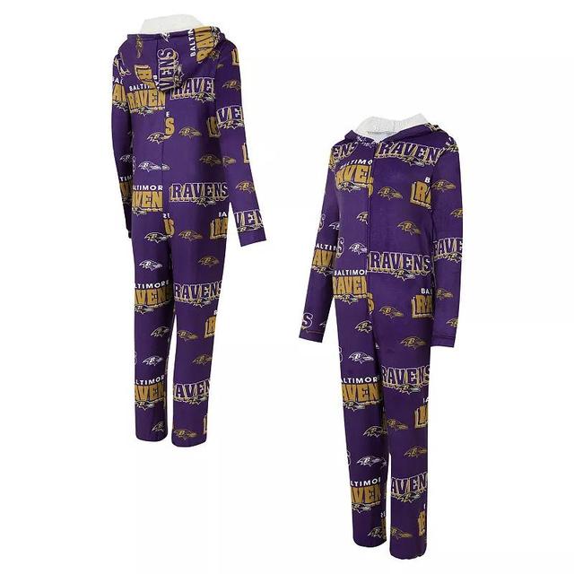 Womens Concepts Sport Baltimore Ravens Roadway Allover Print Microfleece Full-Zip Union Suit Product Image