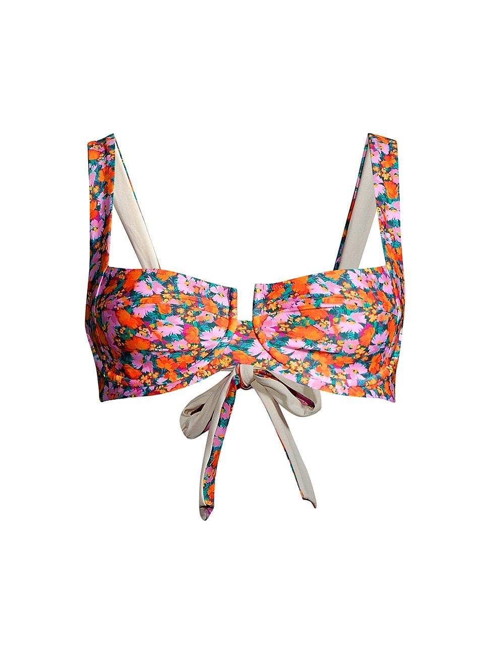 Womens Camellia Printed Underwire Bikini Top Product Image