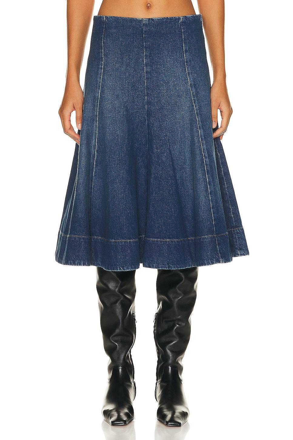 Lennox Paneled Denim Midi Skirt Product Image