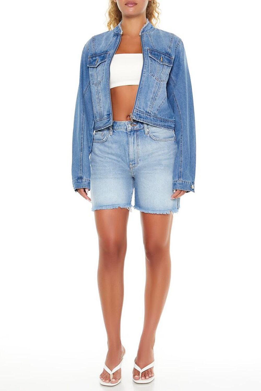 Denim Zip-Up Trucker Jacket | Forever 21 Product Image