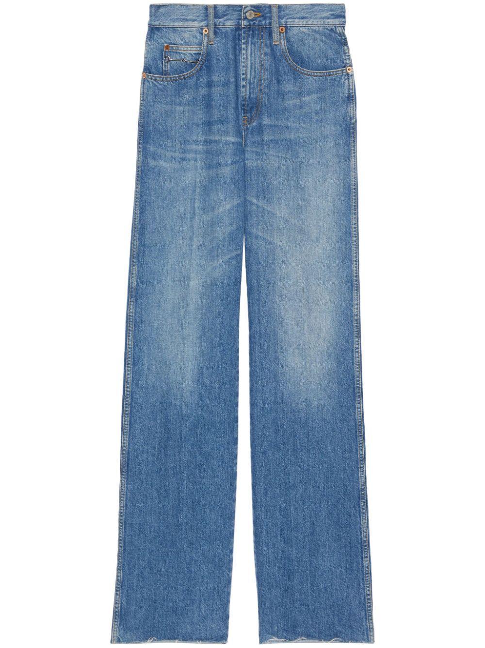 Horsebit Straight-leg Jeans In Light Blue Product Image