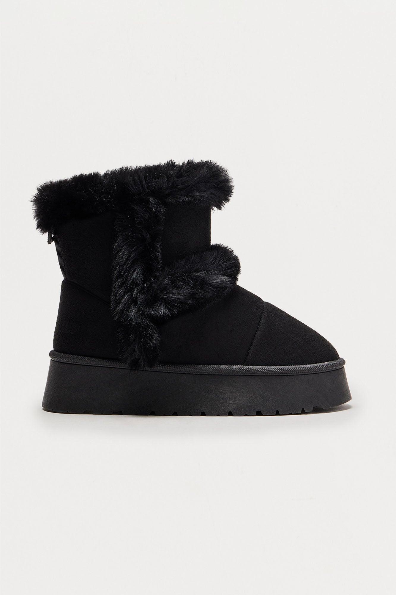 Icebox Fur Trim Booties - Black product image