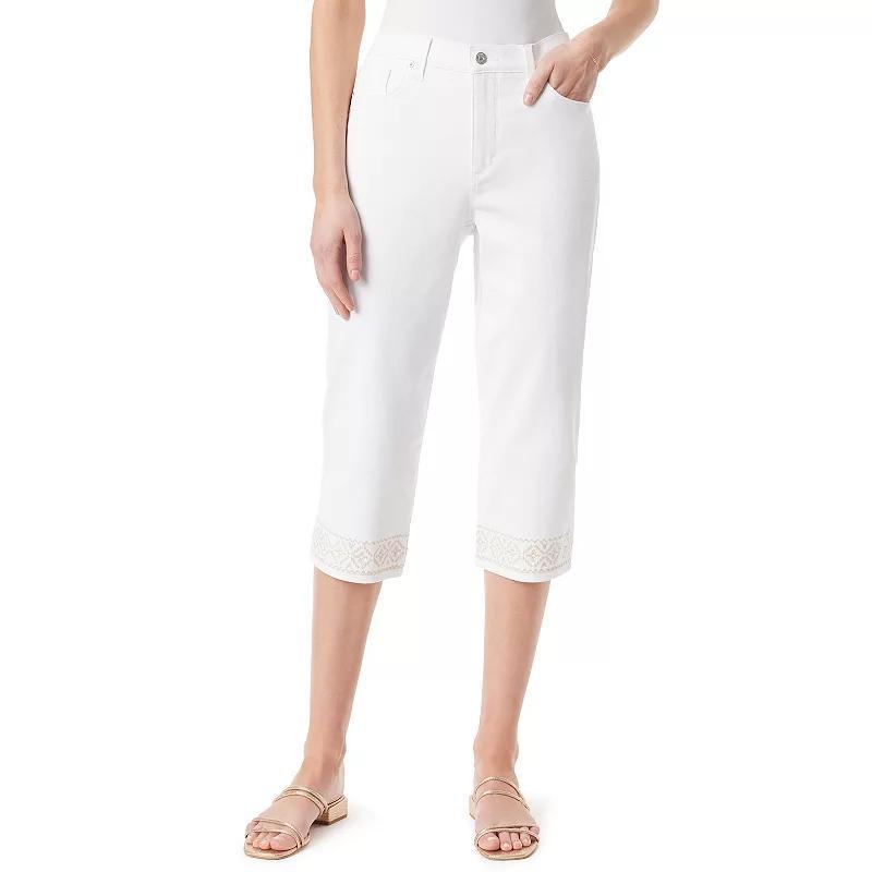 Women's Amanda Embroidered Hem Capri Jeans  Product Image