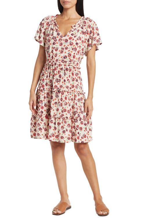 beachlunchlounge Womens Camila Floral Flutter Sleeve Dress Product Image