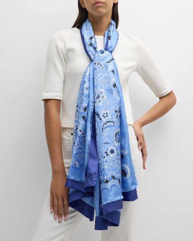 Etro Floral Silk Fringe Scarf Product Image