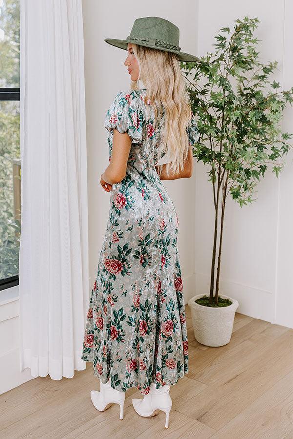 Feeling Luxurious Floral Velvet Midi Product Image