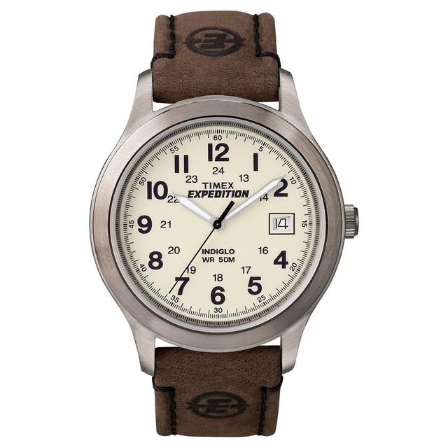 Timex Mens Expedition Leather Watch - T49870KZ Brown Product Image