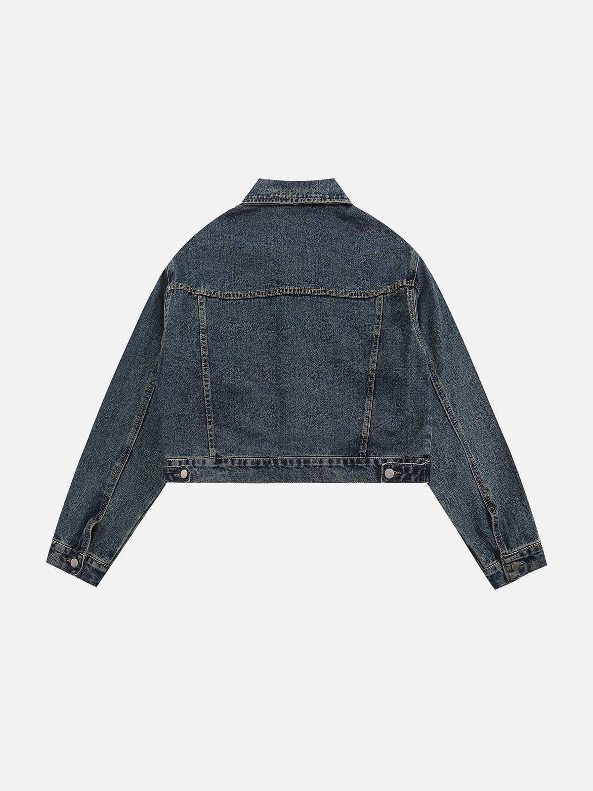 Aelfric Eden Washed Cropped Denim Jacket Product Image