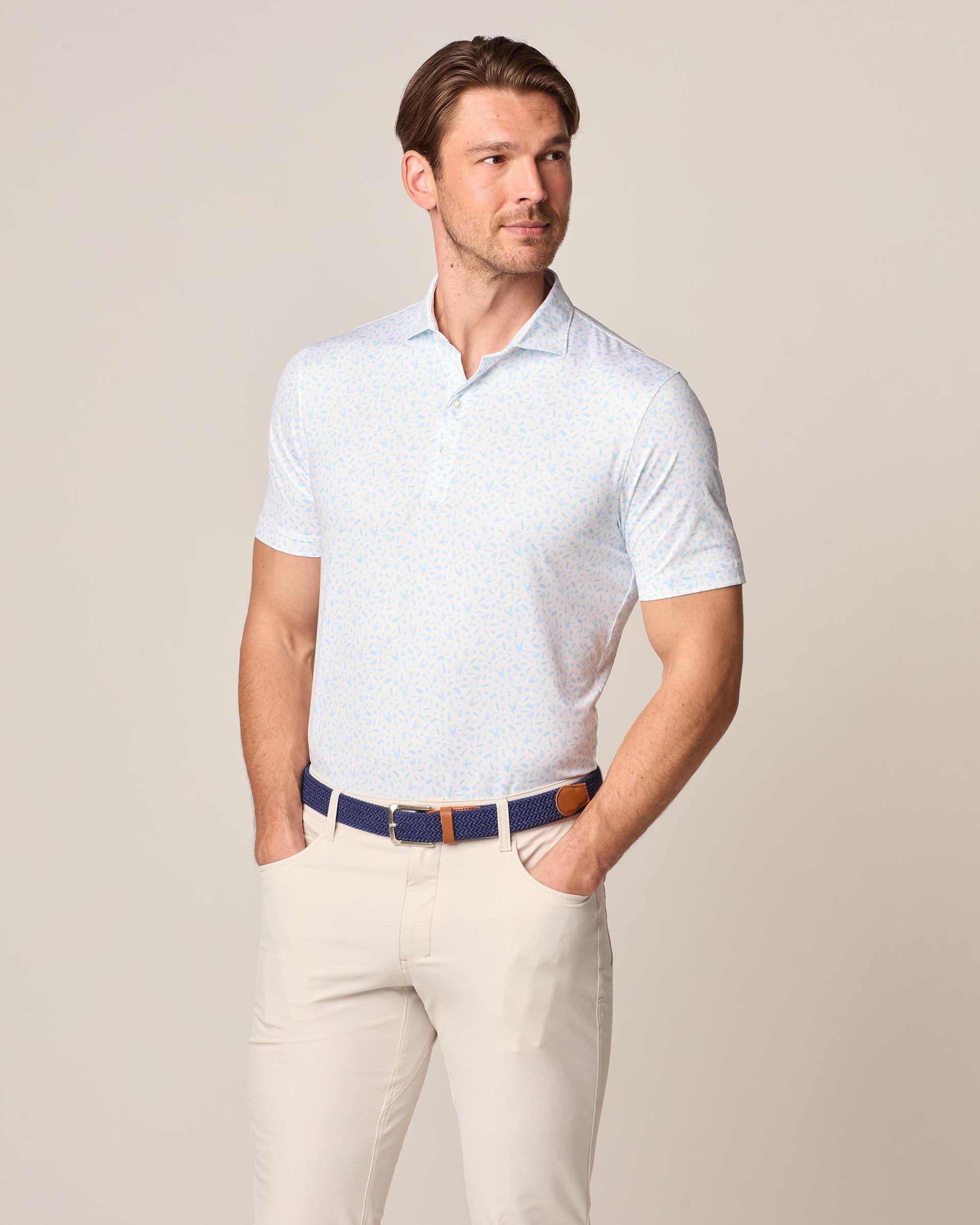 johnnie-O Print Featherweight Performance Polo - Stag Night Product Image