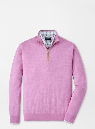 Peter Millar Mens Excursionist Flex Quarter-Zip | Color: Valencia | Size: XL Product Image