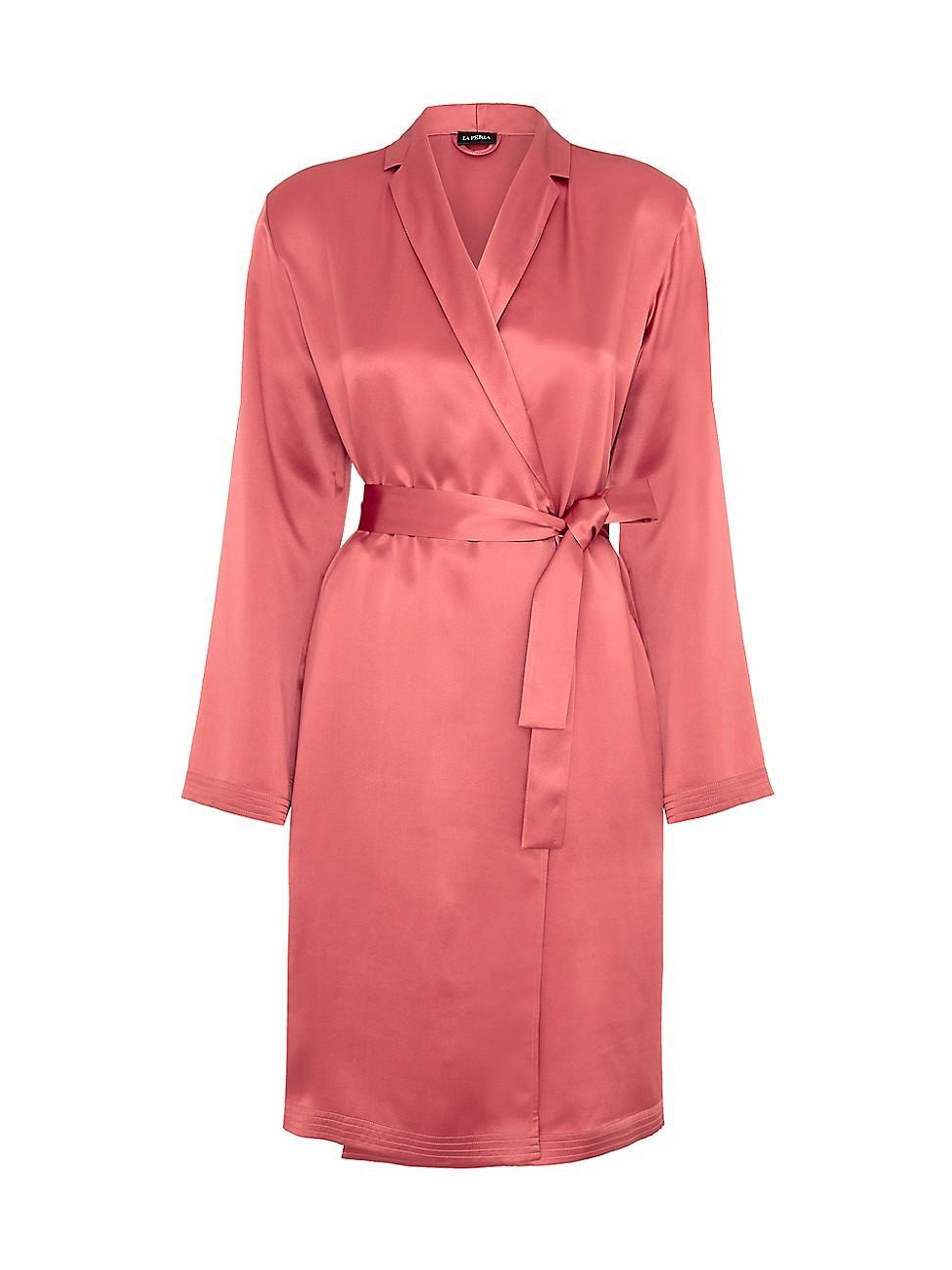 Womens Satin Silk Short Robe Product Image