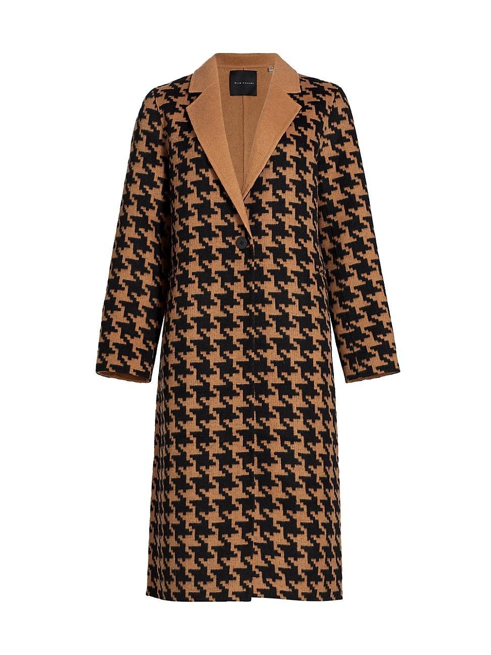 Womens Amar Houndstooth Wool-Blend Coat Product Image