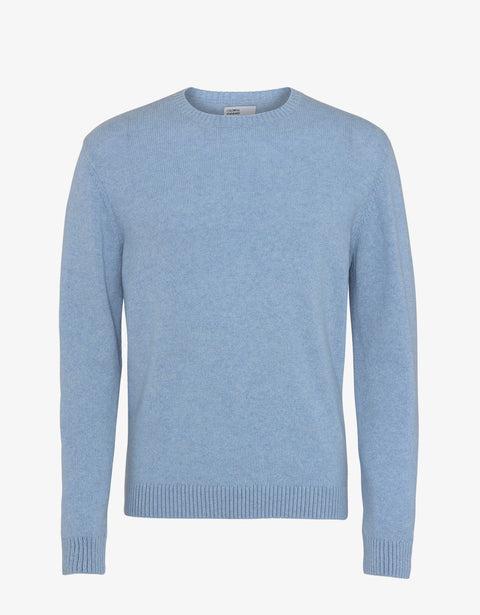 Classic Merino Wool Crew - Stone Blue Product Image