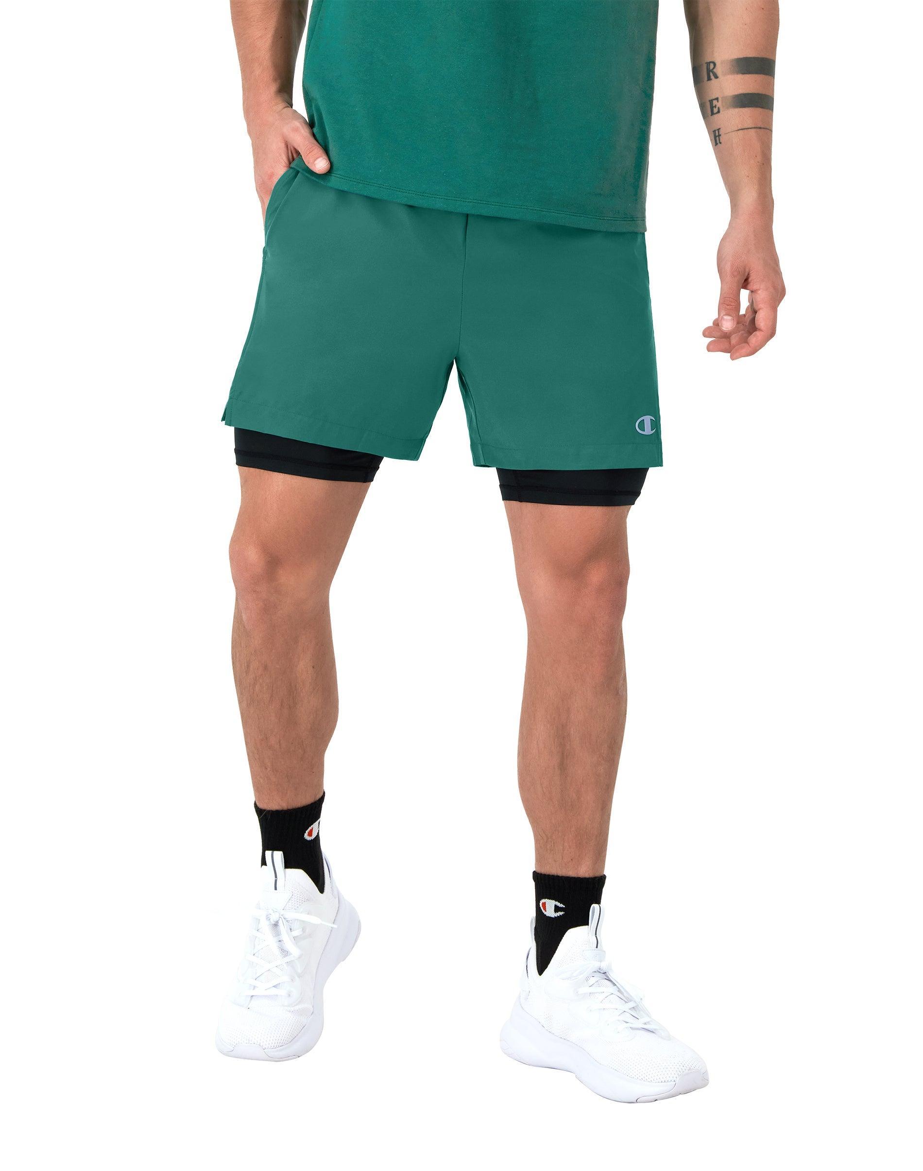 Mens Champion MVP Shorts with Total Support Pouch, Moisture Wicking, C Logo, 7 Black 2XL Product Image