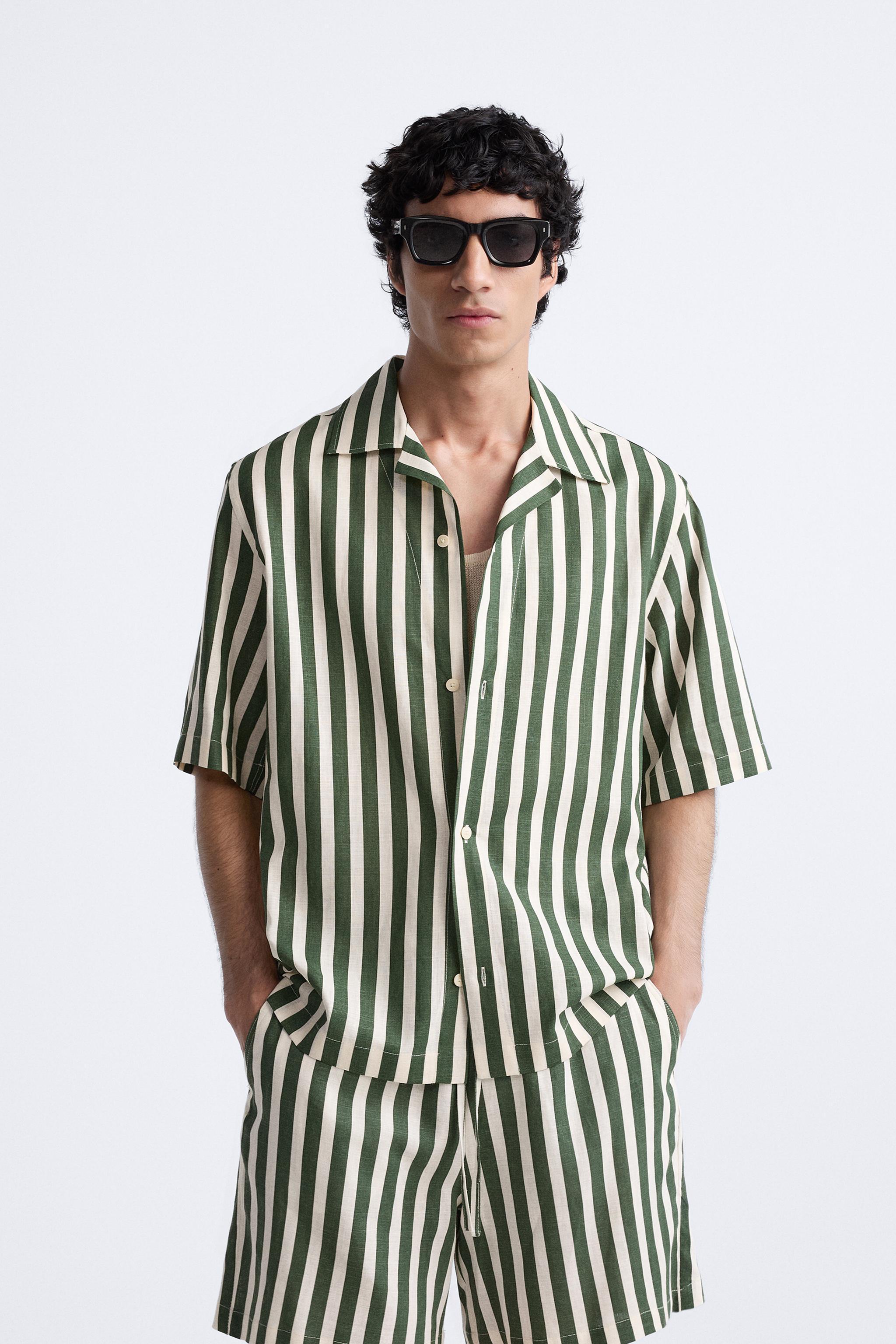 LINEN - VISCOSE STRIPED SHIRT Product Image