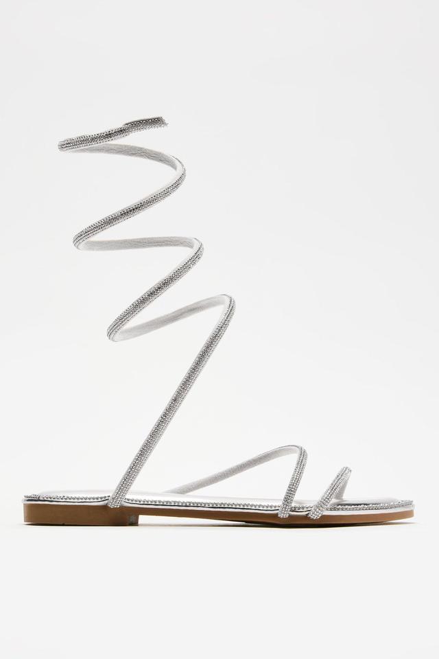 Brienne Wrap Up Sandals - Silver Product Image