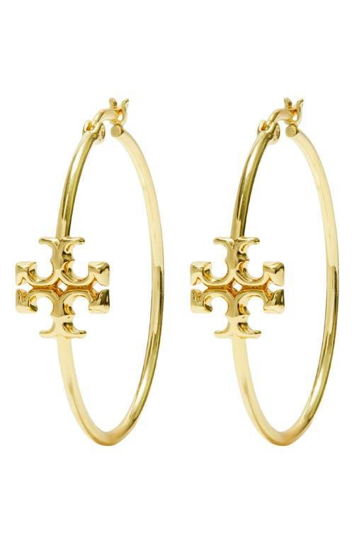 Womens Kira Silvertone Logo Hoop Earrings Product Image