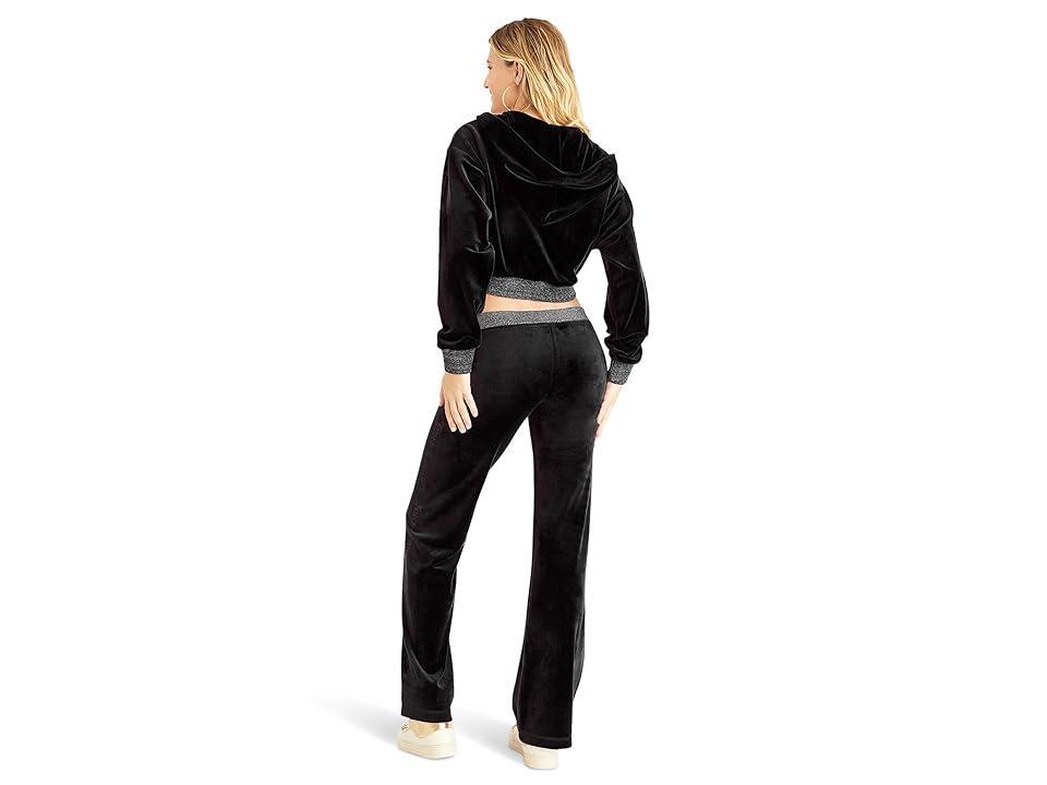 Juicy Couture Cropped Drop Shoulder Track with Arm Bling (Liquorice) Women's Clothing Product Image