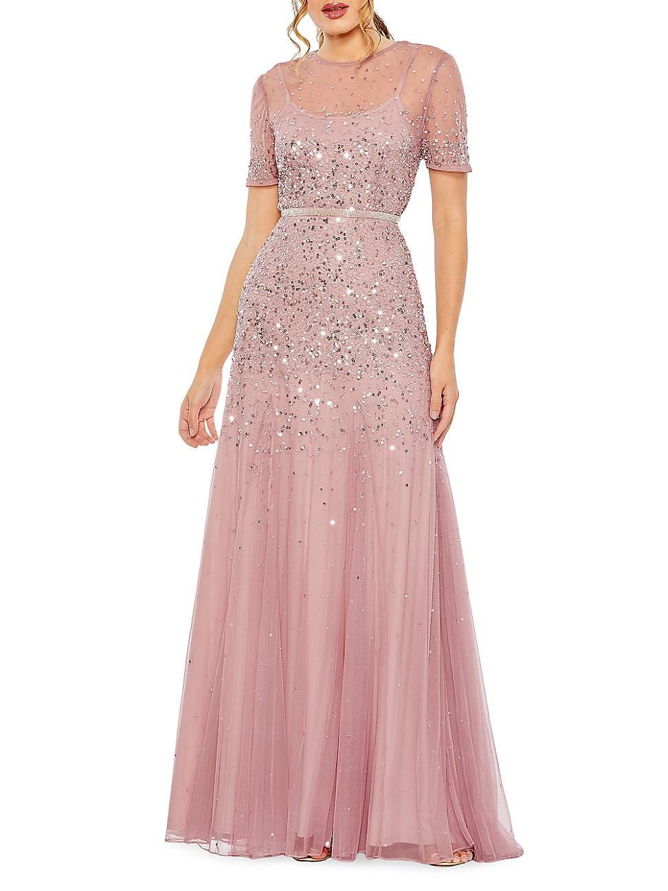 Womens Sequin-Embellished Gown Product Image