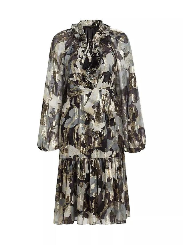 Jenson Metallic Floral Knee-Length Dress Product Image