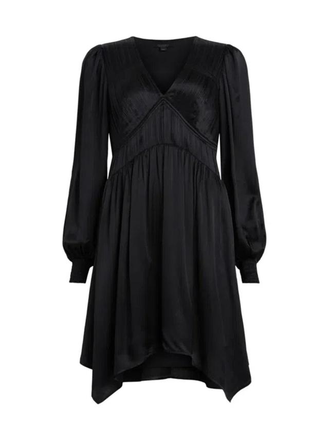 Womens Black Esta Pleated Woven Dress Product Image