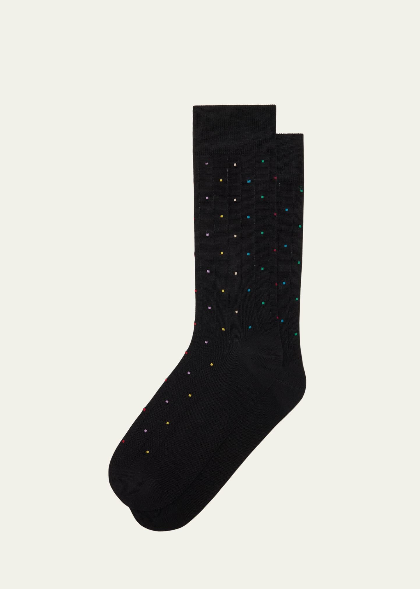 Mens Signature Dot Print Crew Socks Product Image