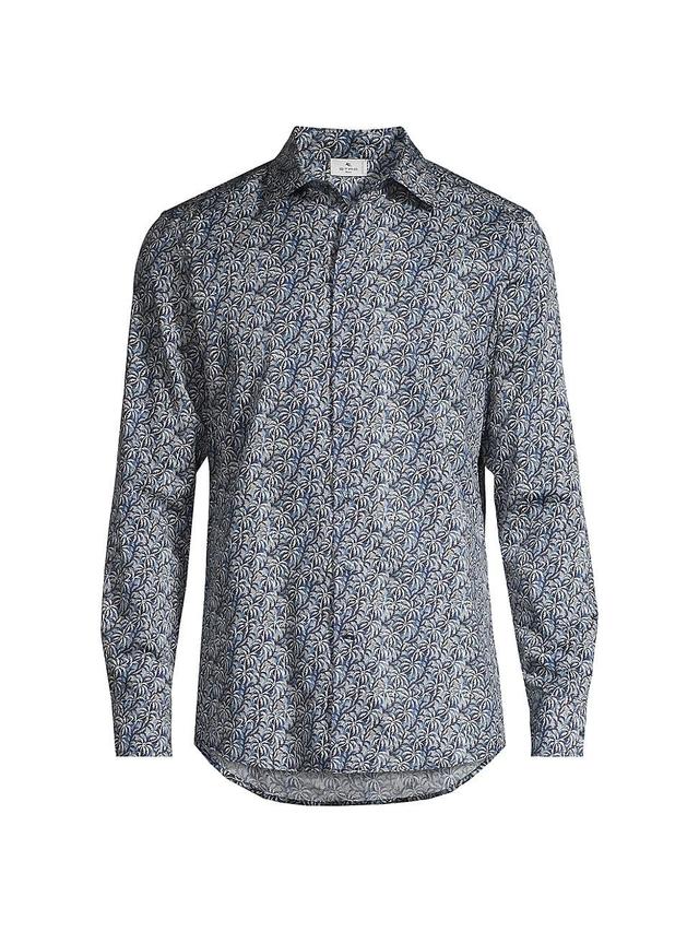 Mens Leaf Cotton Button-Front Shirt Product Image