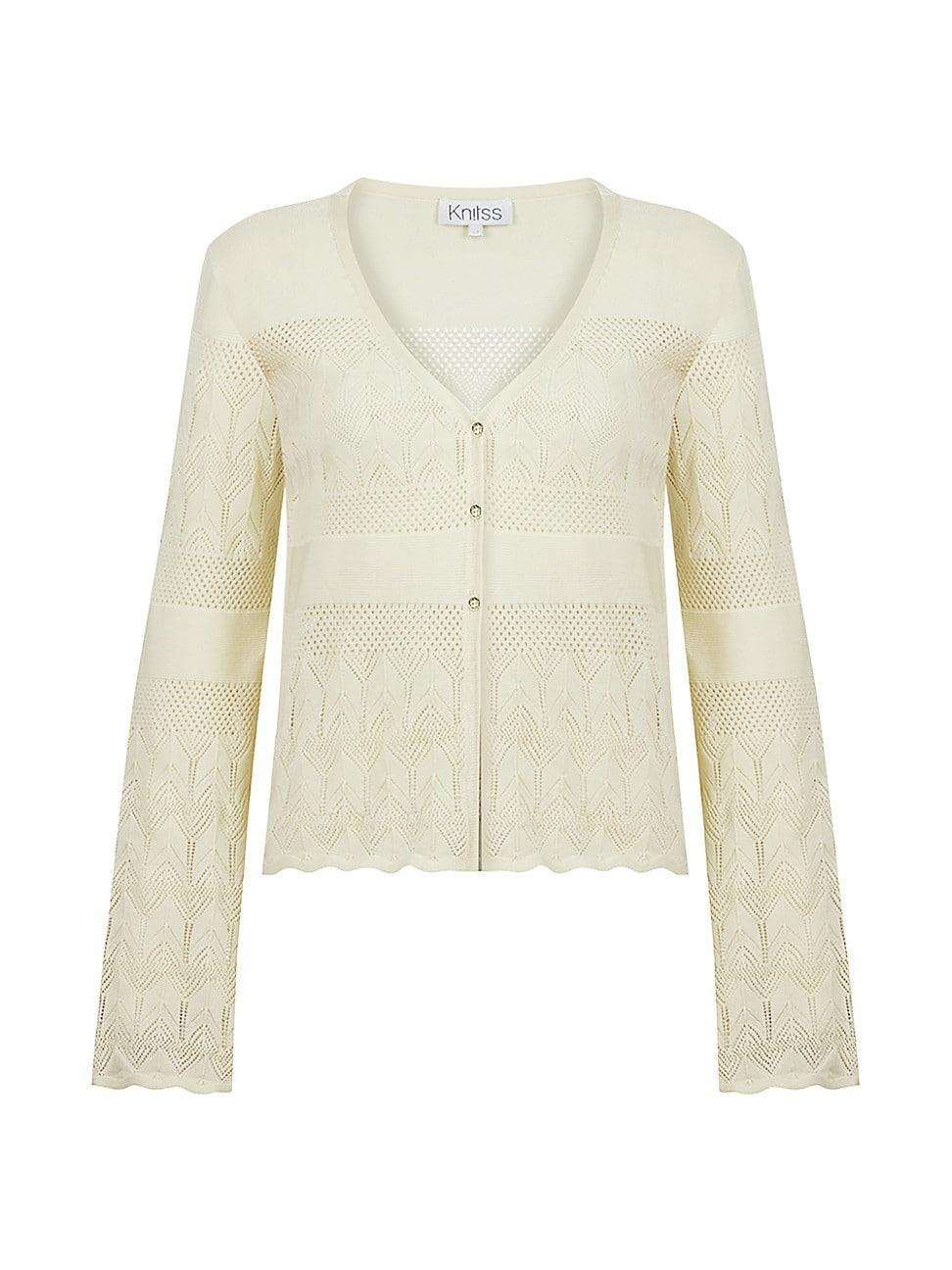 Womens Lou Pointelle V-Neck Cardigan Product Image