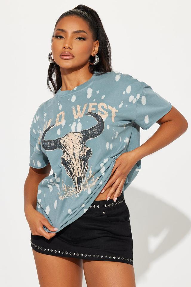 Wild West Vintage Graphic Tee - Teal/combo Product Image