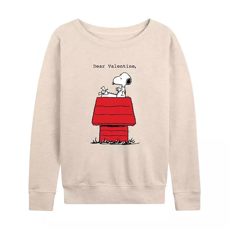 Womens Peanuts Dear Valentine Snoopy Lightweight French Terry Sweatshirt Product Image