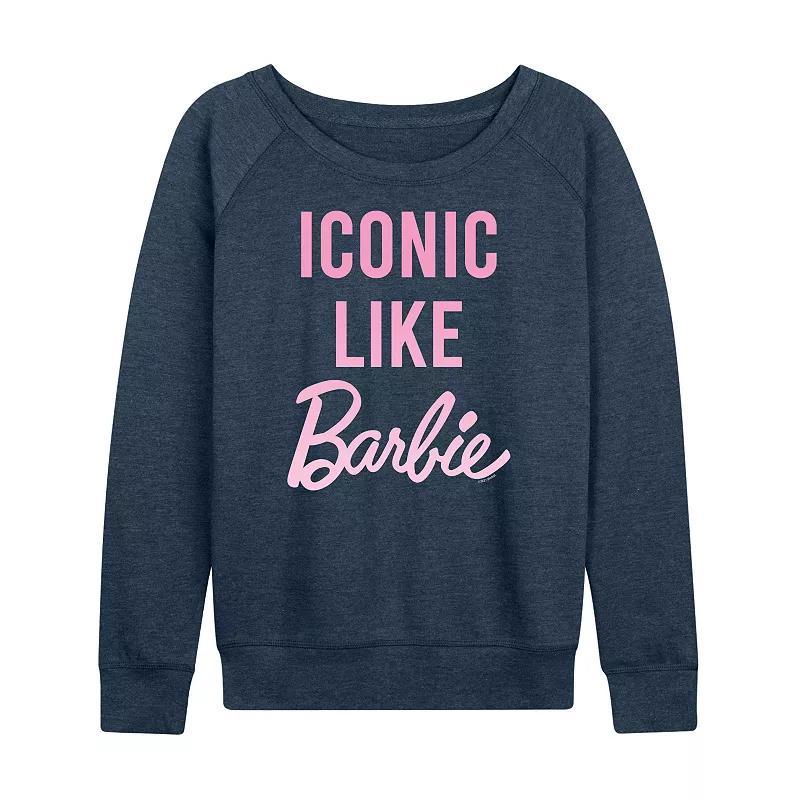 Womens Barbie Iconic Lightweight French Terry Sweatshirt, Girls Heather Grey Product Image