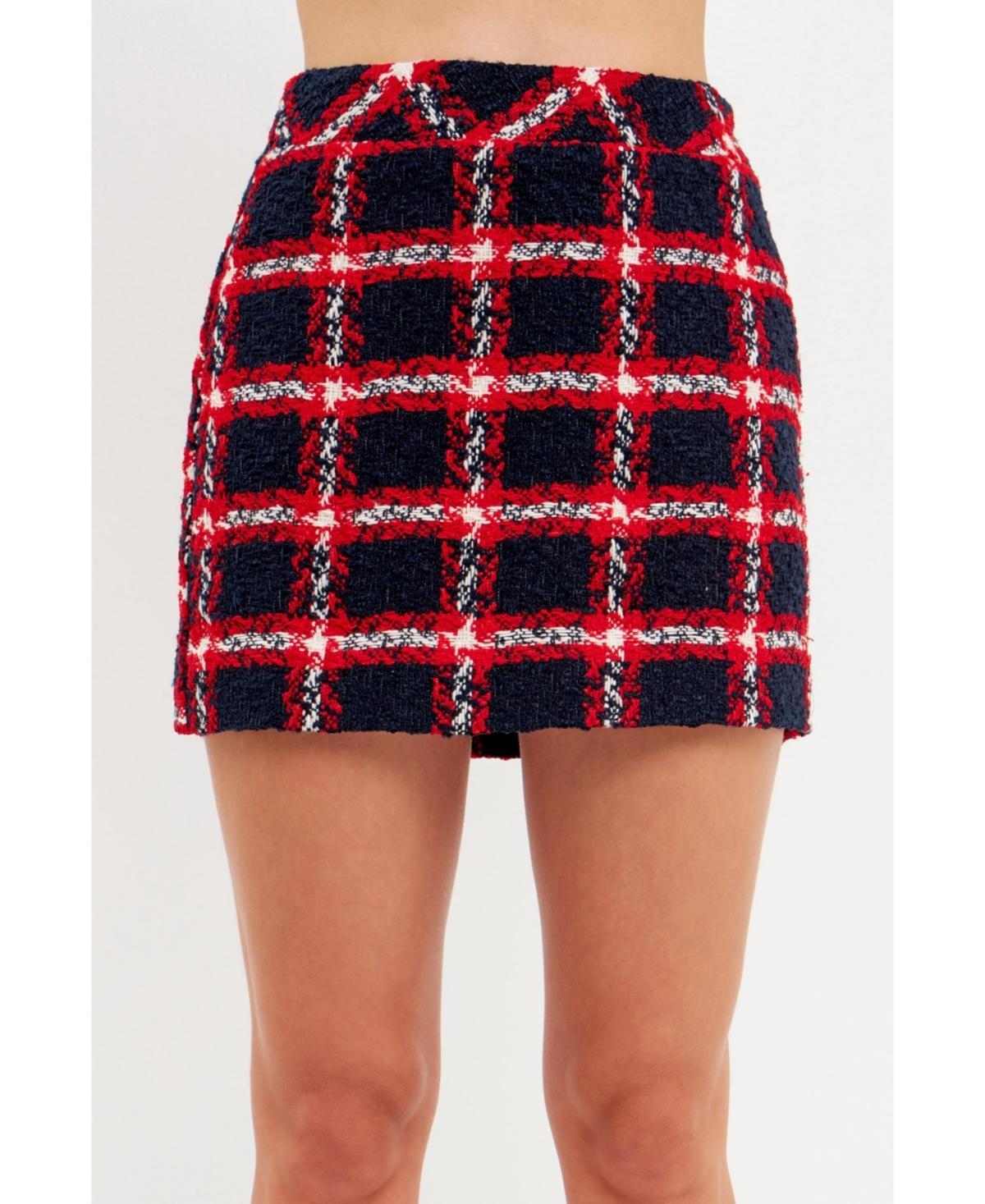 English Factory Womens Plaid Mini Skirt Product Image