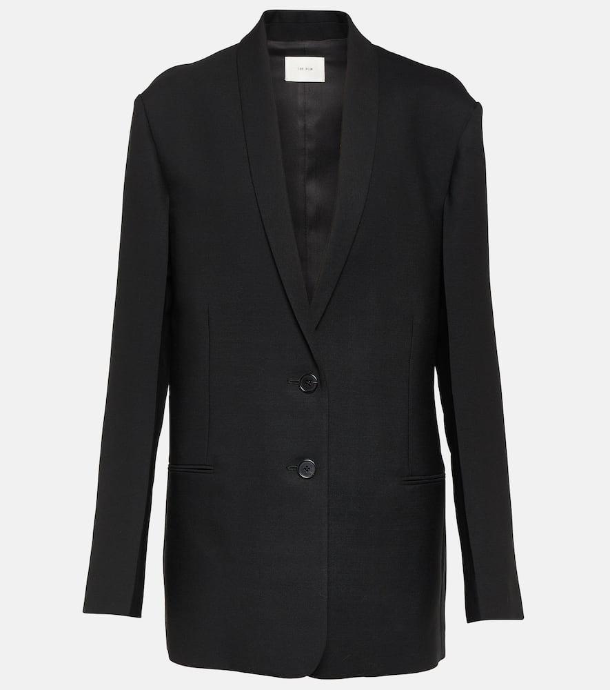 Caped Single-breasted Wool Blazer In Black Product Image