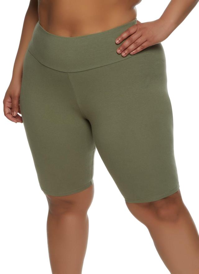 Womens Plus Size High Waisted Bike Shorts Product Image