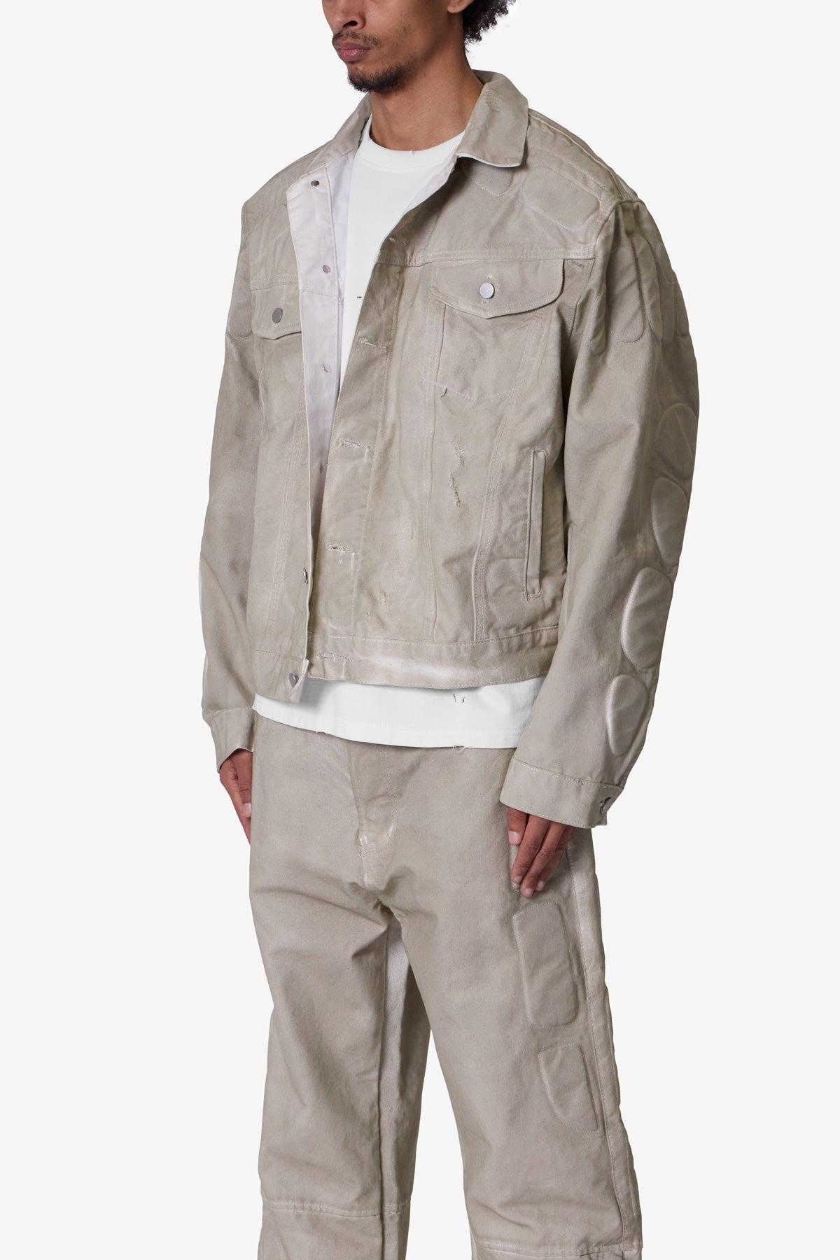 Moto Trucker Jacket - Off White Product Image