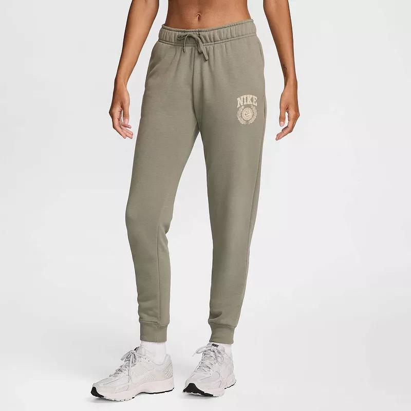 Womens Nike Club Fleece Varsity Pants Oatmeal Grey Product Image