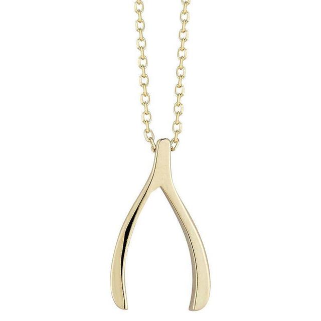 LUMINOR GOLD Wishbone Pendant Necklace, Womens Yellow Product Image