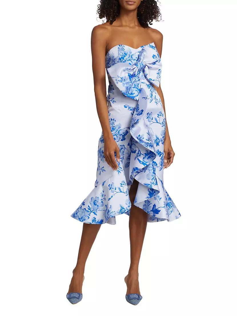 Stephanie Floral Bow Midi-Dress Product Image