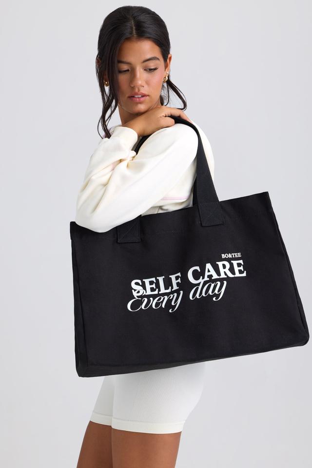 Oversized Canvas Tote Bag in Black Product Image