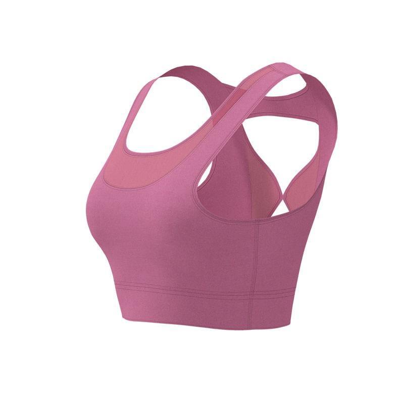 Square Neck Panel Cutout Sports Bra Product Image