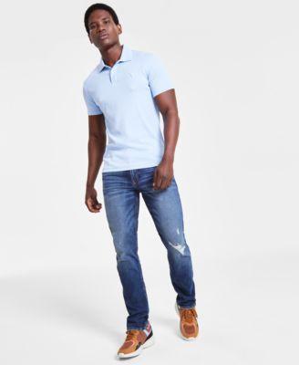 Guess Slim Fit Tapered Destructed Detail Jeans Product Image