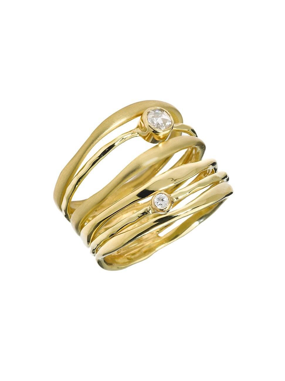 Womens Stardust 18K Yellow Gold & Diamond 6-Band Movie Star Ring Product Image