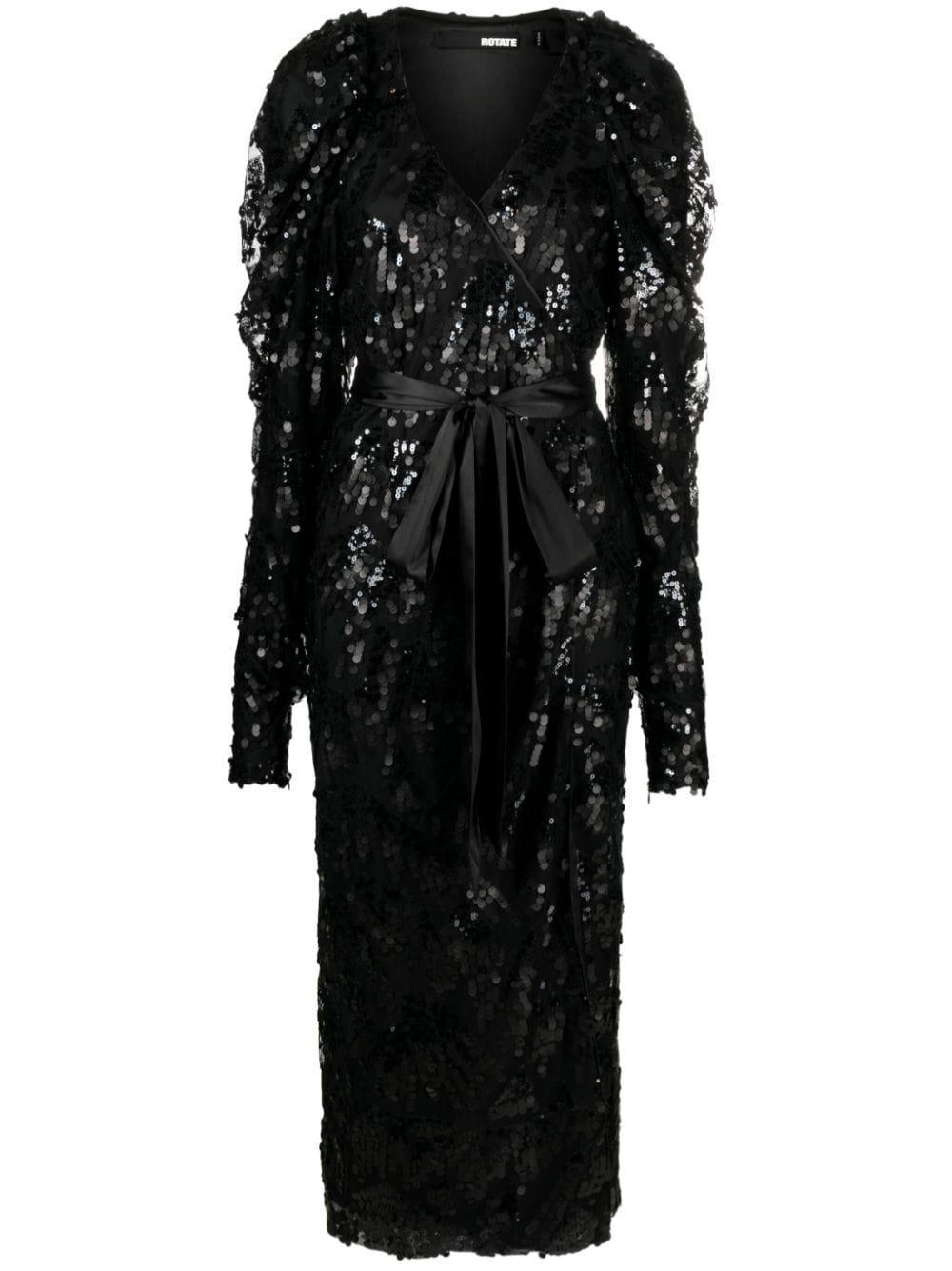 sequined wrap midi dress product image