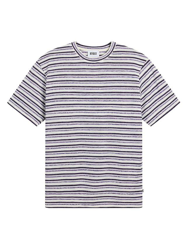 Mens Purple Striped Oversized Tee Product Image