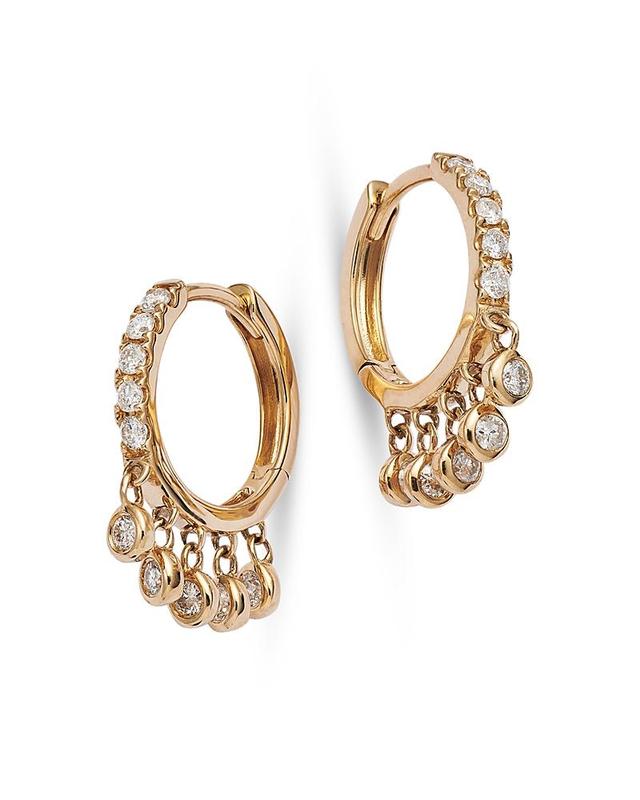 Bloomingdales Diamond Dangling Bezel Hoop Earrings in 14K Yellow Gold, 0.46 ct. t. w. - 100% Exclusive Product Image