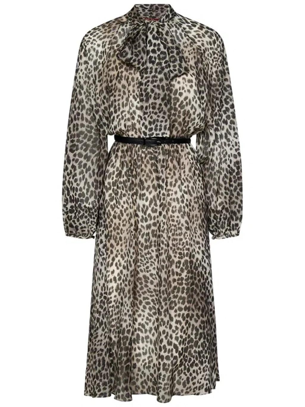 Leopard Printed Belted Long In Multi Product Image