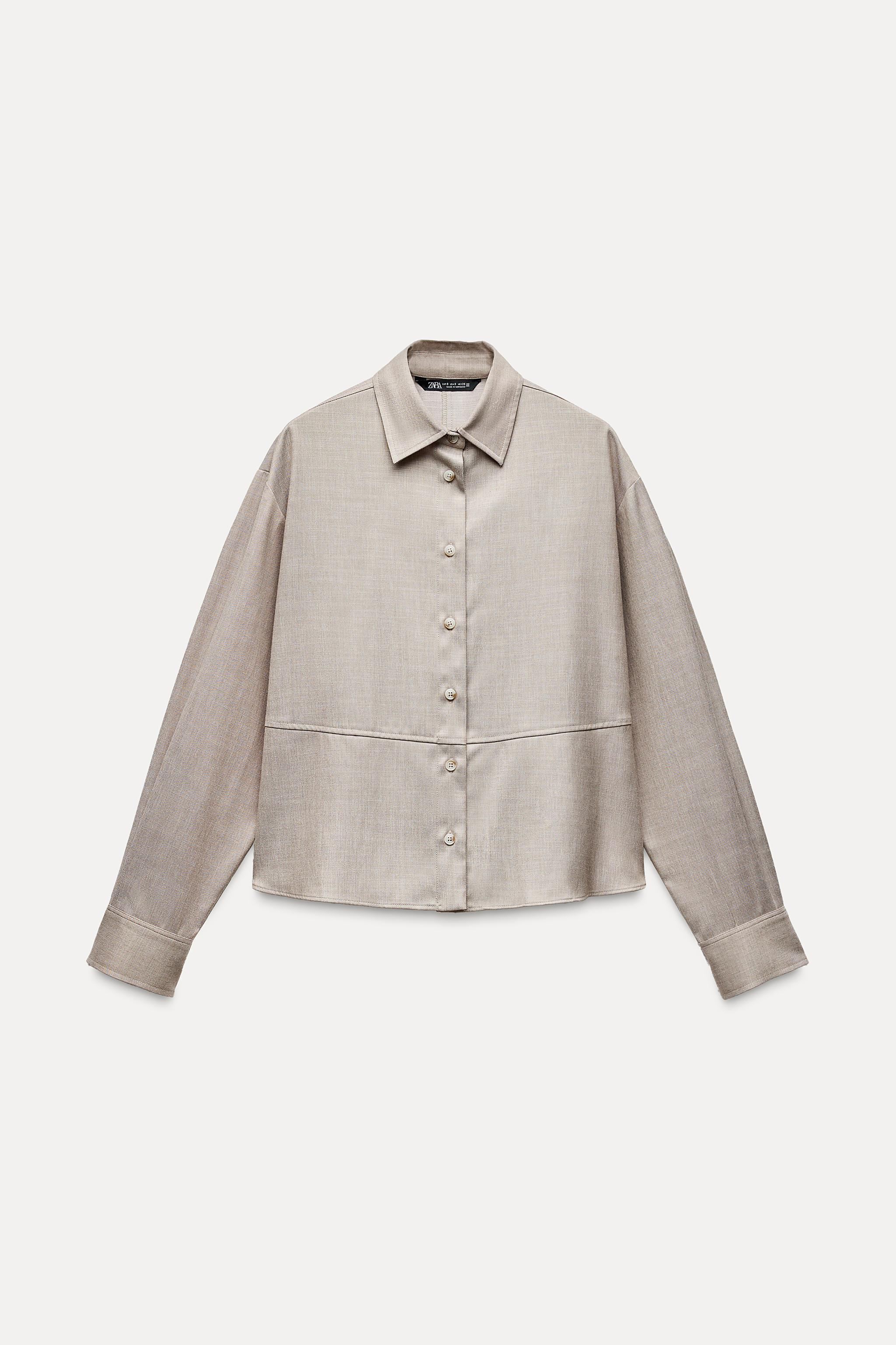 FLOWY SHIRT WITH PRONOUNCED TOPSTITCHING Product Image