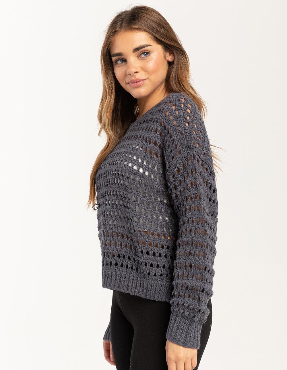 FULL TILT Essentials Open Knit Womens Pullover Sweater Product Image