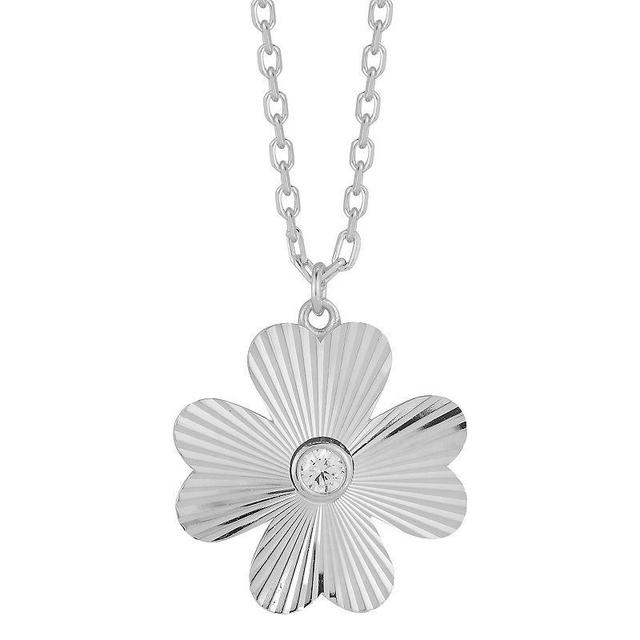 Sunkissed Sterling 14k Gold Over Silver Cubic Zirconia Flower Necklace, Womens Product Image