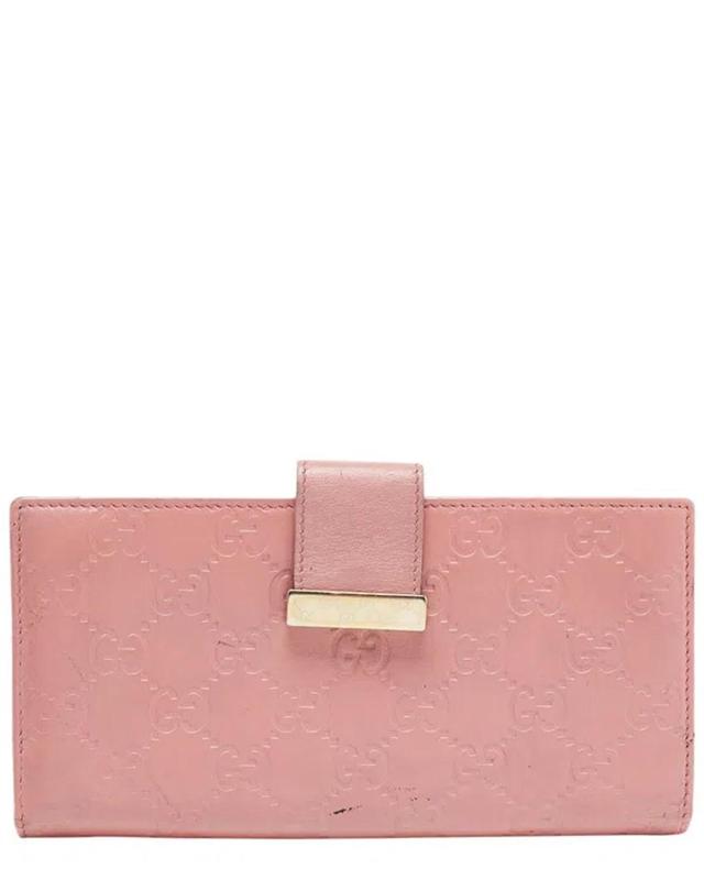 GUCCI Pink Ssima Leather Flap Continental Wallet (authentic ) Product Image